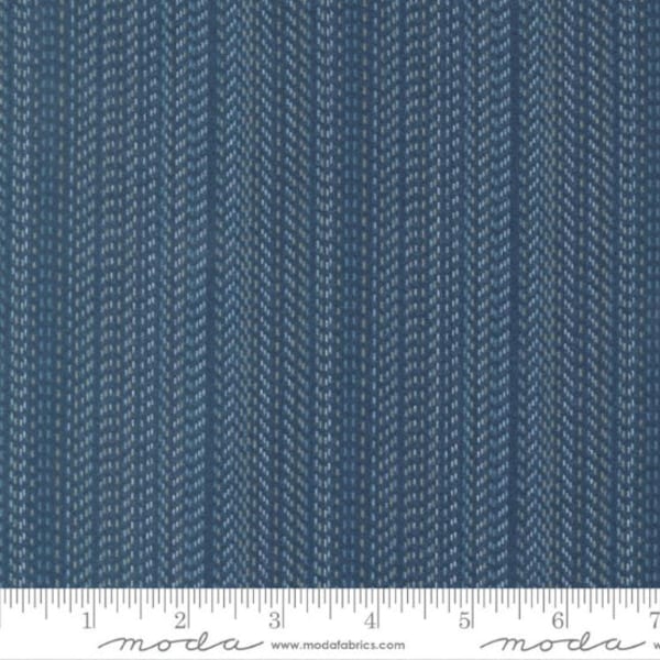 Flannel - Moda Fabrics - Lakeside Gatherings - Stripe Dusk Flannel Fabric by Primitive Gatherings - Cotton Flannel Fabric