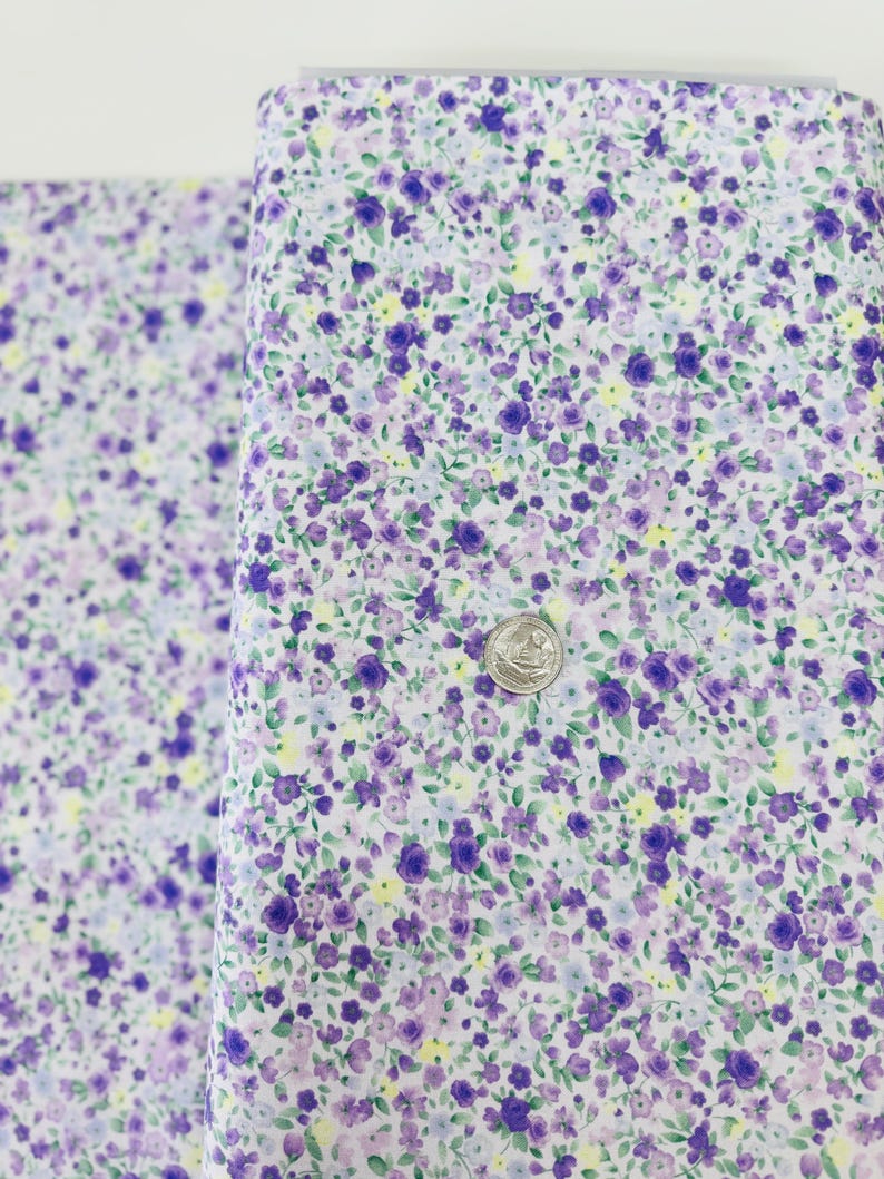 Tiny Antique Floral Lilac Fabric by Timeless Treasures – 100% Cotton ...