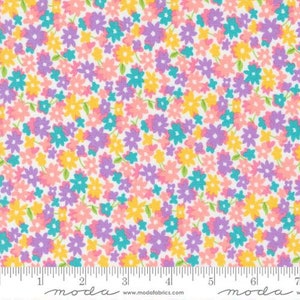 On The Bright Side - Sugar - Ditsy Flower Garden Fabric by Me And My Sister Designs - Cotton Fabric