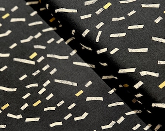 Tela de lona metalizada negra: Snippets Dots Cotton Linen de Zen Chic