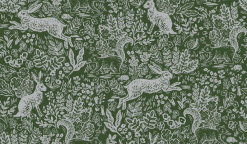 Wildwood Fable Leaf Canvas Fabric by Rifle Paper Co. for Cotton + Steel – botanical leaf print cotton canvas