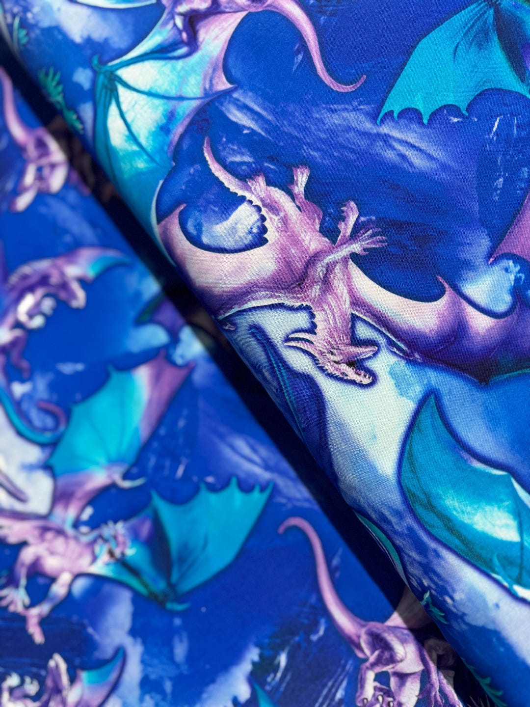 Fantasy Dragons Fabric by Michael Searle - Digital Print - Cotton ...