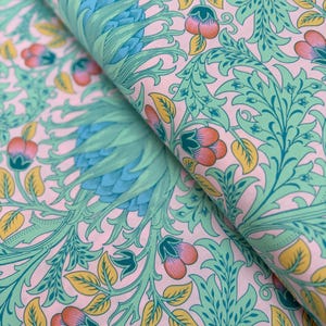 Kaffe and Morris & Co - Artichoke Lavender Fabric - Cotton Fabric