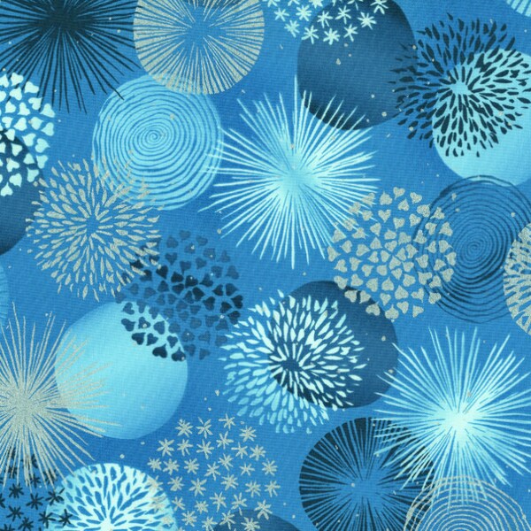 RJR Fabrics - Shiny Objects - Sweet Somethings - Bonbon Blueberry Metallic Fabric by Flaurie & Finch - Metallic - Cotton Fabric