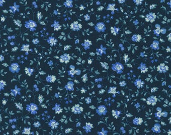Sevenberry Vintage Mini Fleur - Florals Navy Fabric - Cotton Fabric