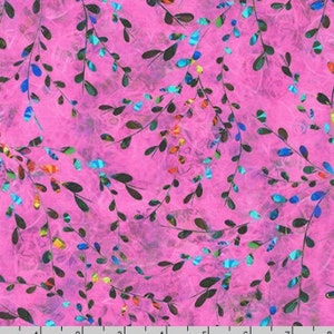 Venice - Foliage Pink Fabric by Christiane Marques - Cotton Fabric