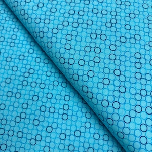 Spot On - Aqua Polka Dot Cotton Fabric by Robert Kaufman – 100% Cotton
