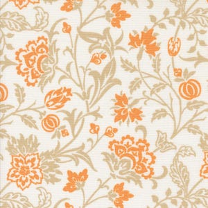 108" brett blommigt quilttyg: Agatha Road Ghost Print, Moda Fabrics