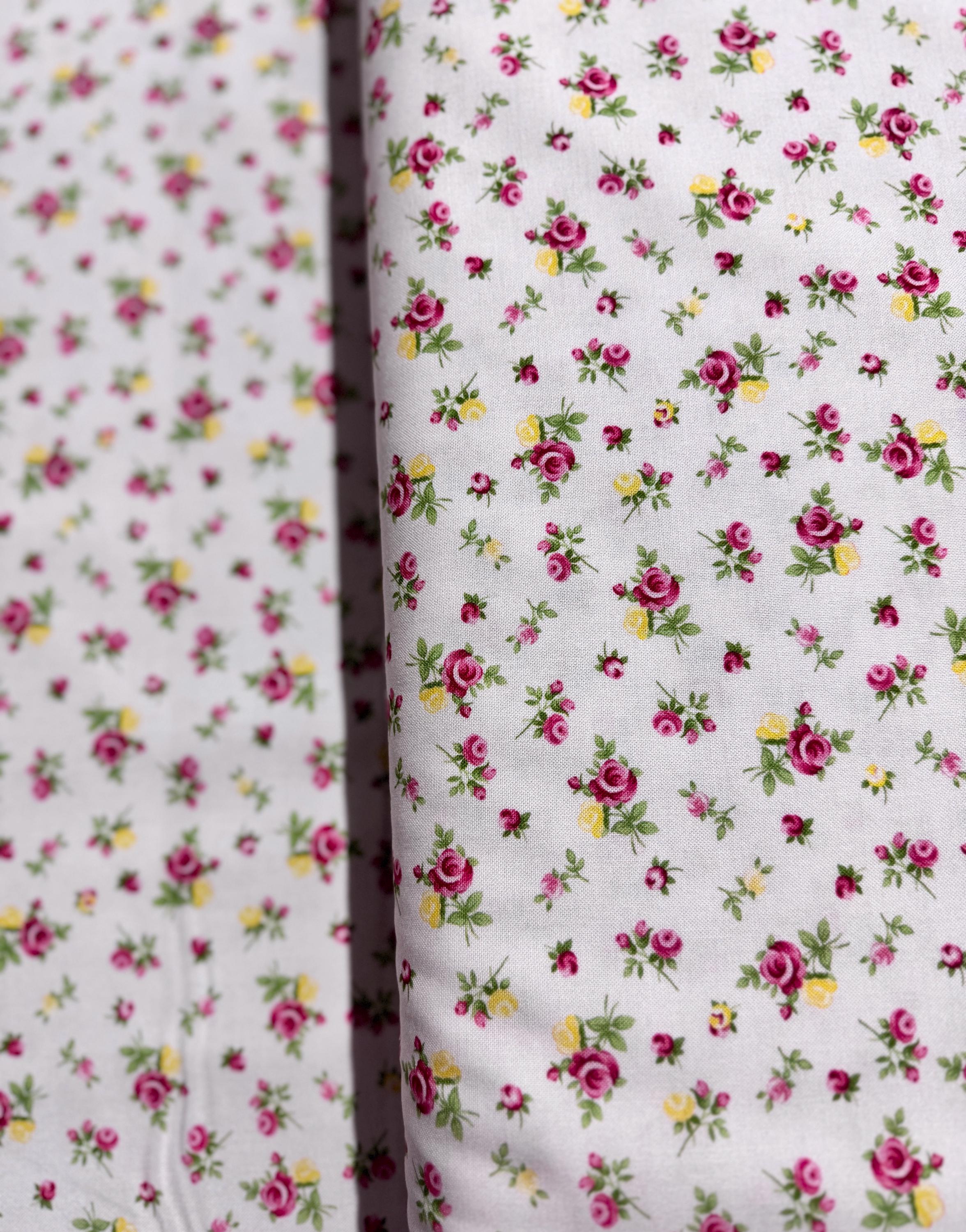 Tossed Rose Pattern Tossed Tiny Rose Pink Fabric - Digital Print - Cotton Fabric - Etsy