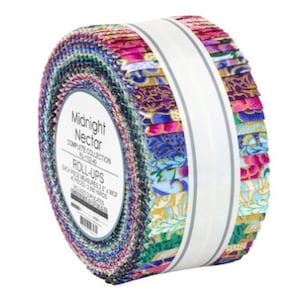 Midnight Nectar Roll-Up/Jelly Roll - 40, 2.5" x 42" Precut Strips