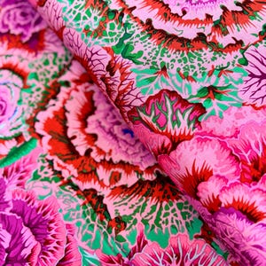 Kaffe Fassett Collective Classics - Brassica Magenta Fabric by Philip Jacobs - Cotton Fabric