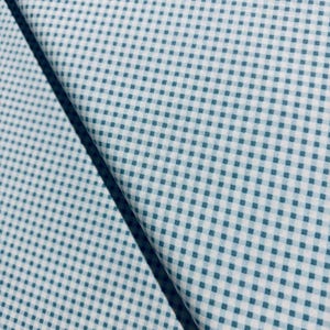 Ellie - Blue Gingham fabric by Brenda Riddle - Cotton Fabric