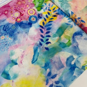 Gradients - Watercolor Garden Multi Digital Print - Cotton Fabric