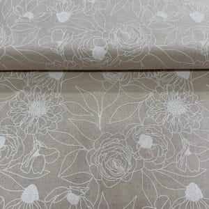 Botany Mochi Linen Paper: Floral Cotton Linen Fabric by Alli K Design image 5