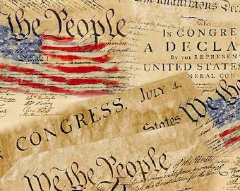 Let Freedom Ring - Declaration of Independence Fabric by Timeless Treasures