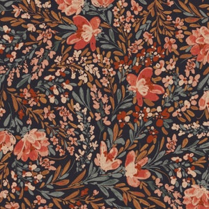 Canvas Fabric - Butterflies In The Garden - Flowers In The Breeze - August Unbleached Canvas Fabric