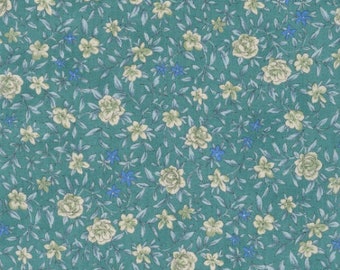 Robert Kaufman - Cotton Lawn - Sevenberry Petite Nostalgia Lawn Teal Fabric - Cotton Lawn Fabric