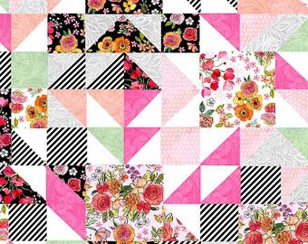 Sy blommigt lapptäcke av Gail Cadden - bomullstyg