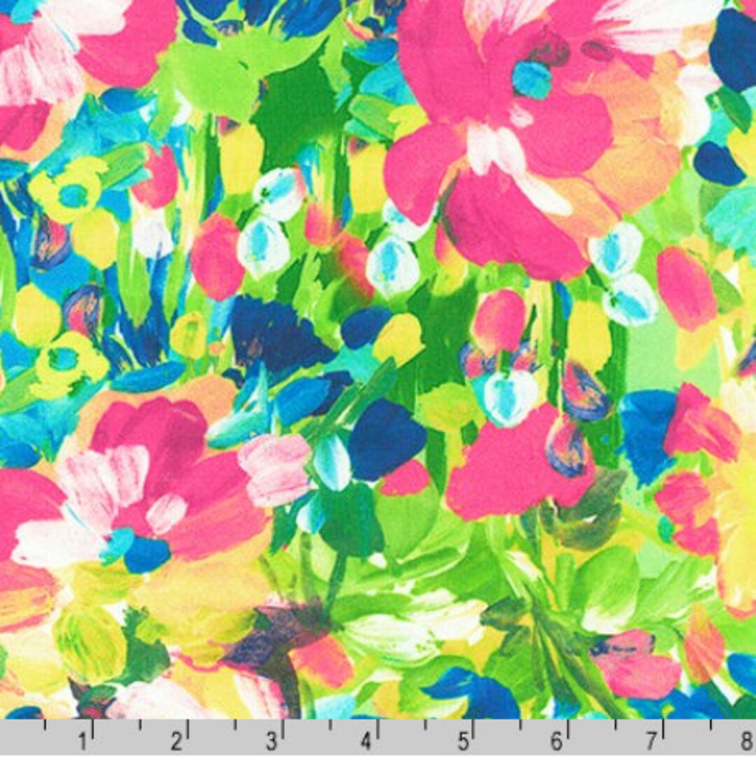Robert Kaufman Cotton Lawn Painterly Petals Lawns Florals Multi Cotton Lawn Fabric Etsy