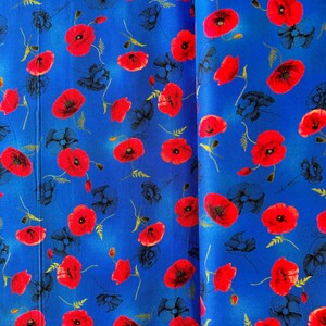 Sunset Poppies - Tossed Poppies Fabric by Chong-a Hwang - Digital Print - Cotton Fabric