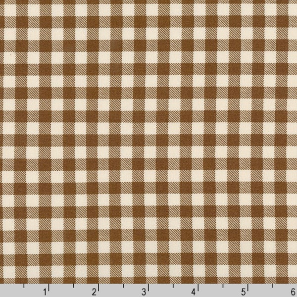 Robert Kaufman - Sevenberry Petite Basics - Plaid Brown Fabric by Sevenberry - Cotton Fabric