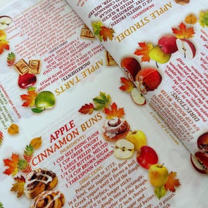 Cider House - Apple Harvest Recipes Cream Fabric by Kanvas Studio - Cotton Fabric