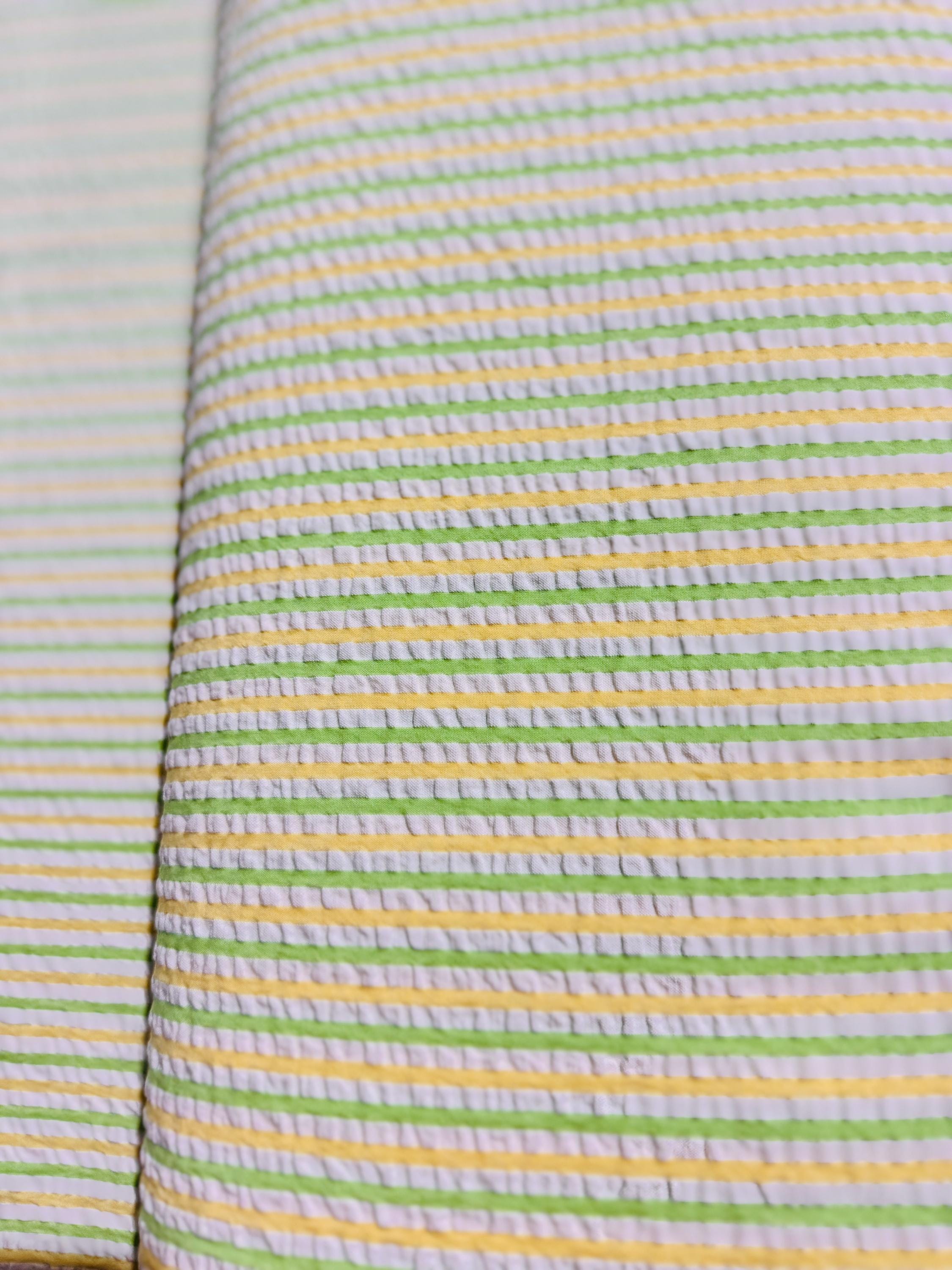 Breakers Seersucker Stripes Parakeet Fabric - 42