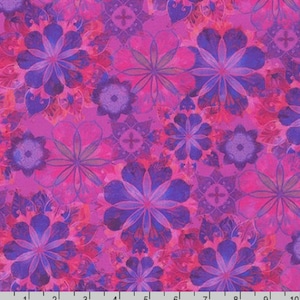 Venice - Florals Amethyst Fabric by Christiane Marques - Cotton Fabric