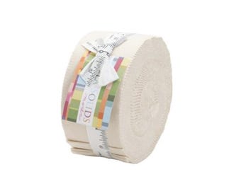Bella Solids Natural Jelly Roll - 40, 2.5" x 42" Precut Fabric Strips