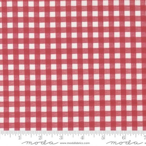 Gingham Rose Red Cotton Fabric by Cathe Holden for Moda
