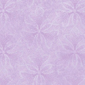 May include: A seamless pattern with a delicate, intricate design in a light purple color. The pattern features a repeating motif of stylized floral elements, creating a subtle and elegant background.