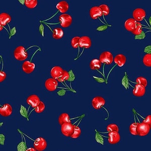 Timeless Treasures - Cherry Pie - Cherries Fabric - Digital Print - Cotton Fabric