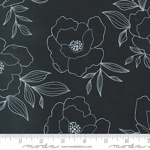 Vergulde inkt - Bold Blossoms - Grote bloemenstof van Alli K Design - Katoenstof