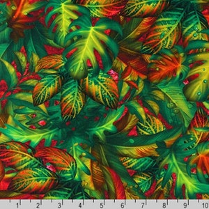 Fantastic Forest - Crimson Fabric by Ciro Marchetti - Cotton Fabric