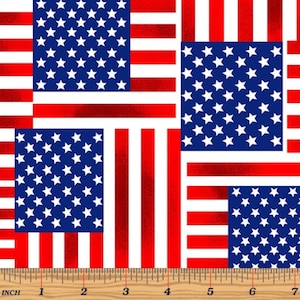 Red, White & True - Geo White - Cotton Fabric