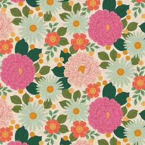 Canvas Fabric - Cotton + Steel - Wildflora - Floral Daydream - Garden Path Unbleached Canvas Fabric