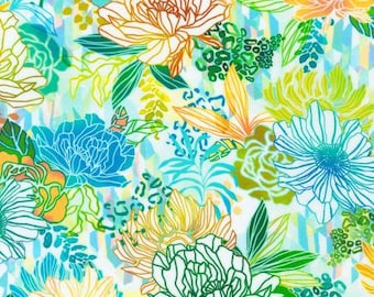 Robert Kaufman - Midnight In The Jungle - Flowers Adventure - Cotton Fabric