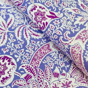 Indian - Lavender Fabric by Kaffe Fassett and Morris & Co | Free Spirit Fabrics | Cotton Fabric | 43&quot; Wide