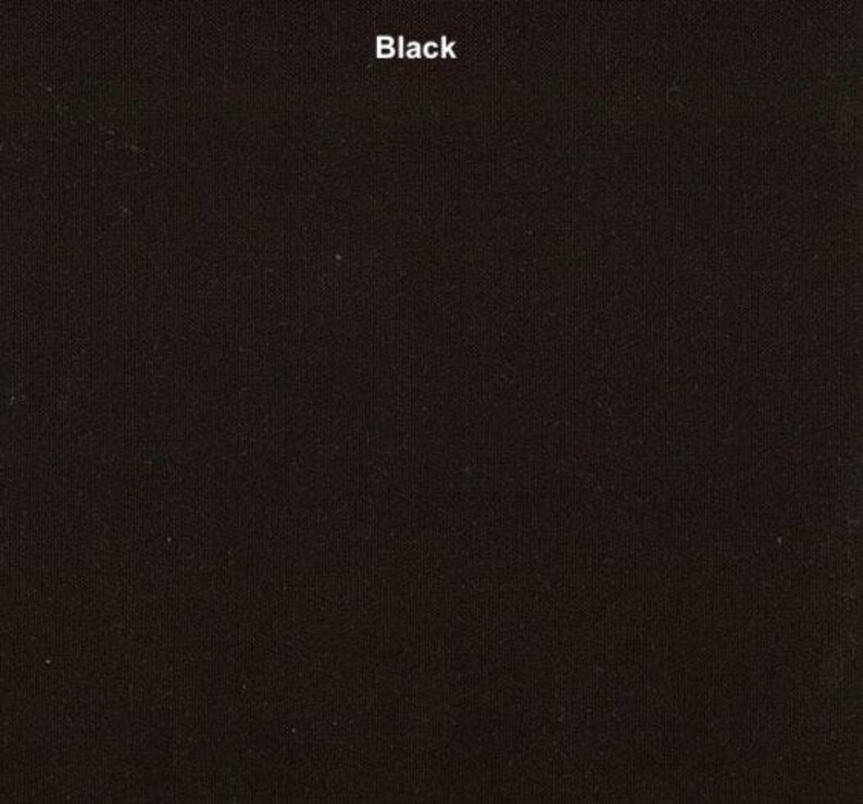 May include: A solid black fabric swatch. The fabric has a smooth, even texture.