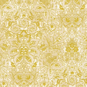 Nachtnectar - bloemendamast natuurlijk goud metallic stof van Studio RK - katoenstof