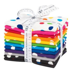 Dot and Stripe Delights - Large Dot Colorstory Fat Quarter Bundle - Includes 12 Fat Quarters