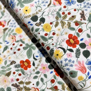 Strawberry Fields - Floral Ivory Fabric by Rifle Paper Co. - Cotton Fabric