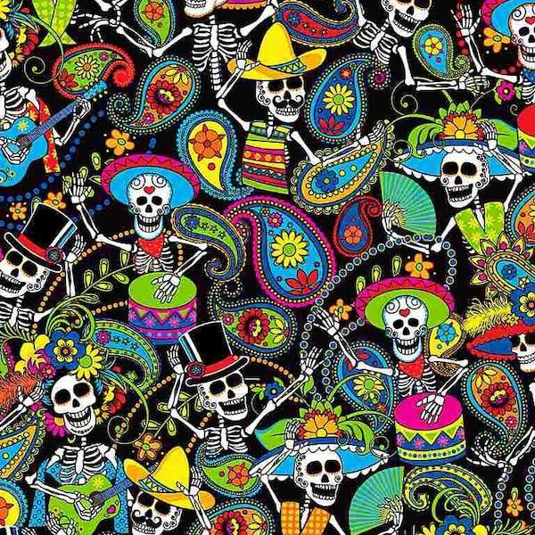Day of the Dead Fabric - Etsy