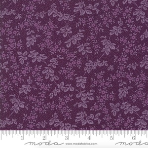 Puzzle Pieces - Leaves Berries Purple - Cotton Fabric