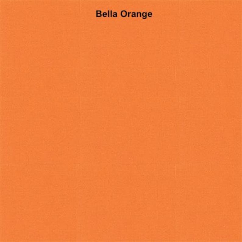 May include: A solid orange background with the text "Bella Orange" in black.