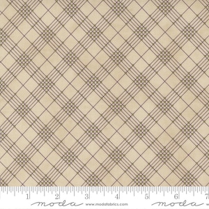 Iris Ivy Ivory - Tela de cuadros y cuadros Garden Plots de Jan Patek - Tela de algodón