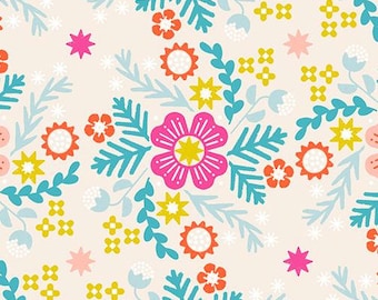 Floral Linen Canvas Fabric: Ruby Star Society Pivot Collection