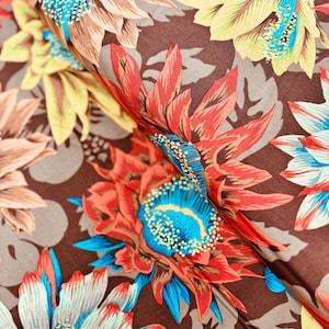 Kaffe Fassett Collective Classics - Cactus Flower Brown Fabric by Philip Jacobs - Cotton Fabric
