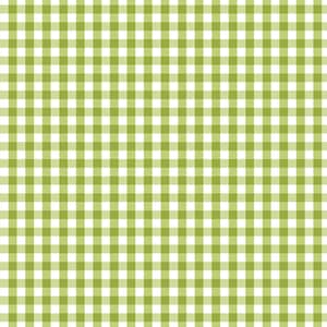 Splash of Lemons - Small Gingham Green - Cotton Fabric