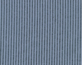 Tkanina Essex Denim Stripe Len Bawełna Tkanina Robert Kaufman Woven
